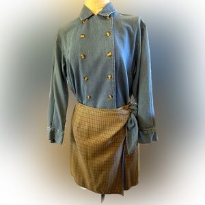 Cambridge Dry Goods 2-piece Denim Shirt (Size M) and Reversible Skirt (Size XL)